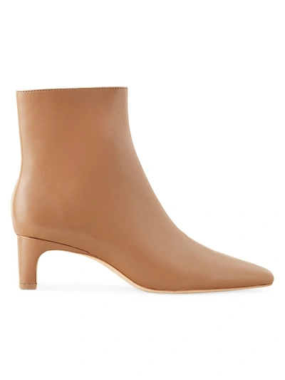 Shop Loeffler Randall Lennon Square-toe Leather Ankle Boots In Tobacco
