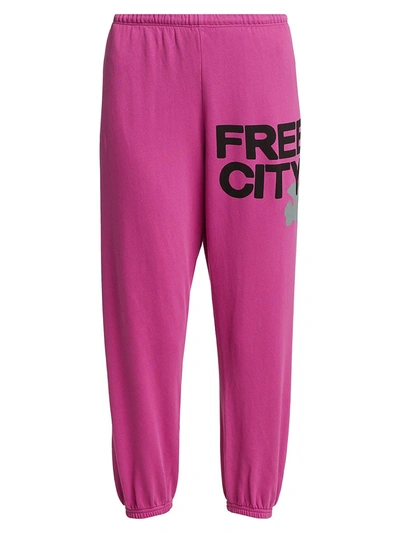 Shop Free City Logo Sweatpants In Tokyo Pink