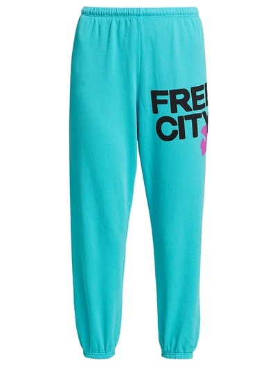 Shop Free City Logo Sweatpants In Tokyo Blue