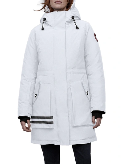 Shop Canada Goose Women's Toronto Down Jacket In White Black