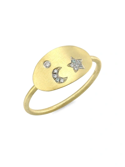 Shop Meira T Women's 14k Yellow Gold & Diamond Celestial Ring