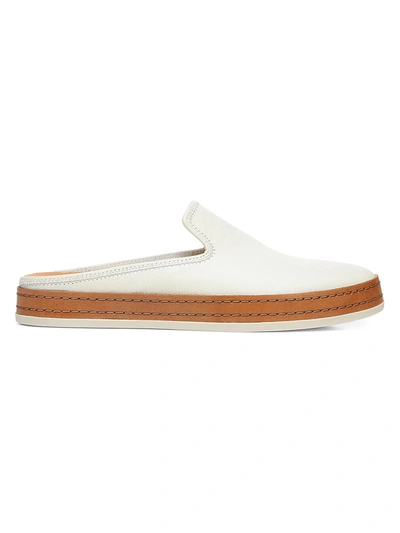 Shop Vince Women's Canella Leather Slip-on Sneakers In Optic White