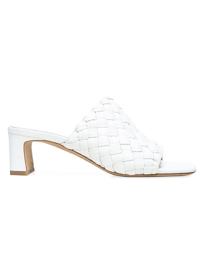Shop Vince Penley Woven Leather Mules In Off White
