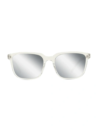 Shop Dior Men's Tag Su 56mm Plastic Rectangular Sunglasses In Crystal