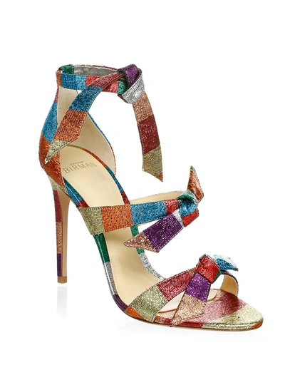 Shop Alexandre Birman Women's Lolita Bow Metallic Rainbow Sandals