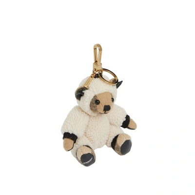 Shop Burberry Thomas Bear Charm In Sheep Costume In Archive Beige