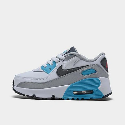 Shop Nike Kids' Toddler Air Max 90 Casual Shoes In White/iron Grey/chlorine Blue