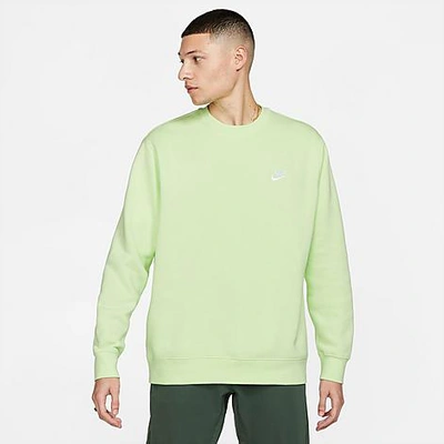 Shop Nike Sportswear Club Fleece Crewneck Sweatshirt In Light Liquid Lime/white
