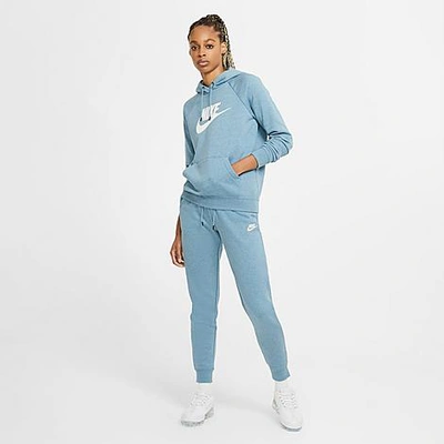 Shop Nike Women's Sportswear Essential Jogger Pants In Cerulean/heather/white