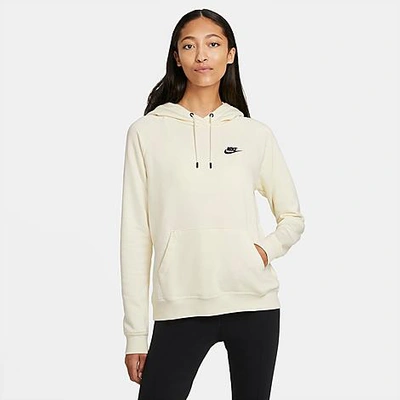 Shop Nike Women's Sportswear Essential Fleece Hoodie In Off-white