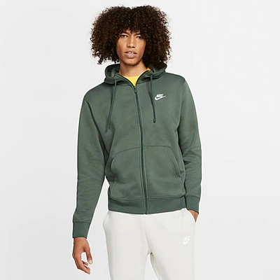 Shop Nike Sportswear Club Fleece Full-zip Hoodie In Galactic Jade/white