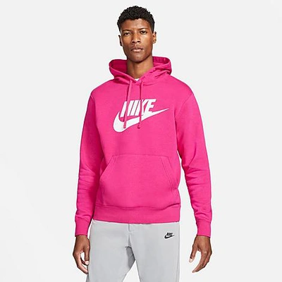 Shop Nike Men's Sportswear Club Fleece Hoodie In Pink