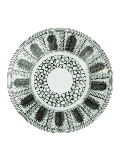 Fornasetti 'architettura' Cup And Saucer Set In Black
