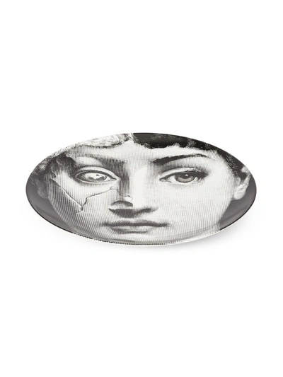 Fornasetti Printed Design Plate In Black