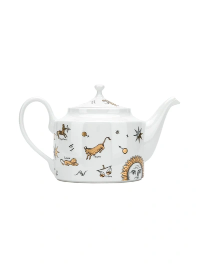 Shop Fornasetti Astrology Print Teapot In White