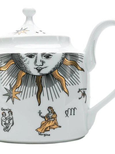 Shop Fornasetti Astrology Print Teapot In White