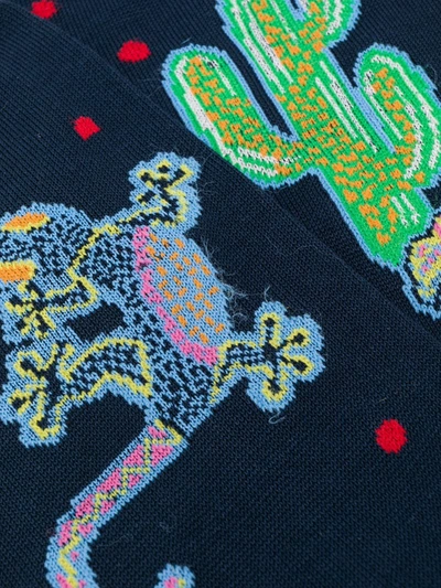 Shop Etro Cactus Knit Socks In Blue