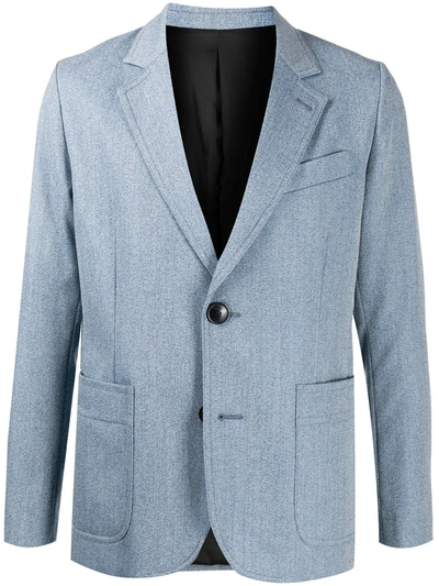 Shop Ami Alexandre Mattiussi Single-breasted Wool Blazer In Blue