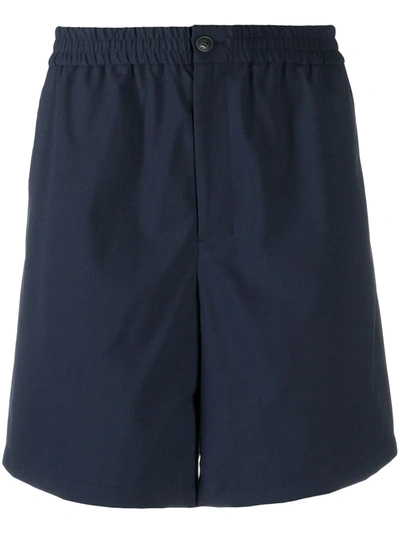 Shop Ami Alexandre Mattiussi Elasticated Waist Bermuda Shorts In Blue