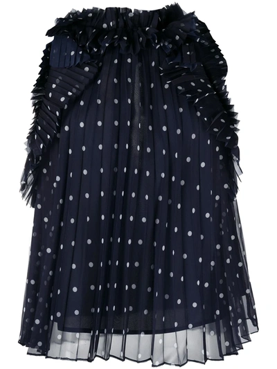 Shop P.a.r.o.s.h Pleated Polka-dot Print Top In Blue