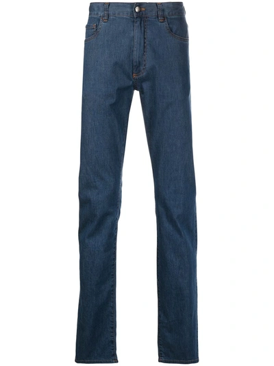 Shop Canali Straight-leg Jeans In Blue