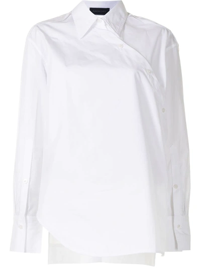 Shop Eudon Choi Asymmetric Wraparound Shirt In White
