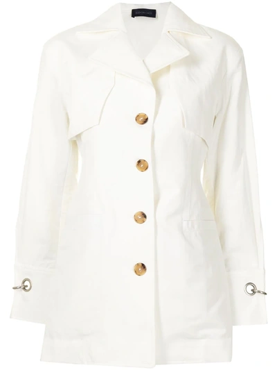 Shop Eudon Choi Single-breasted Layered Blazer In White