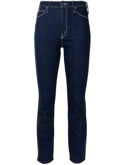 Shop Mother The Double Dazzler Denim Jeans In Blue
