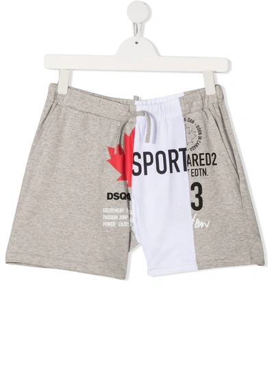 Shop Dsquared2 Teen Sport Edtn. 03 Cotton Shorts In Grey