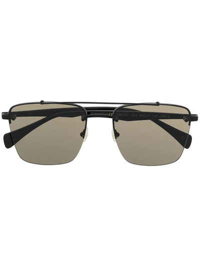 Shop Yohji Yamamoto Ys7 Square Sunglasses In Black