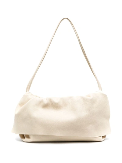 Shop Aeron Ruched Shoulder Bag In Neutrals