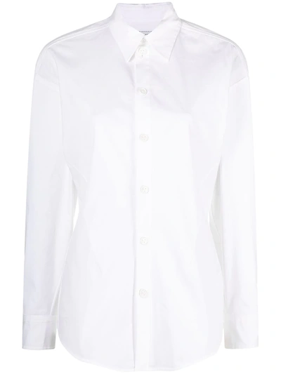 Shop Bottega Veneta Long-sleeve Poplin Shirt In White