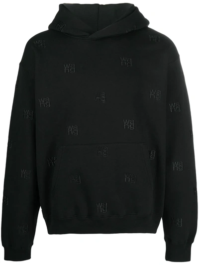 Shop Alexander Wang Logo-embroidered Hoodie In Black