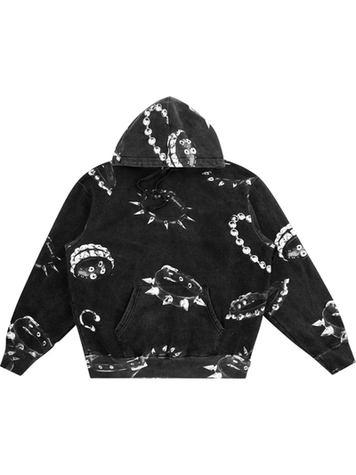 Shop Supreme Studded Collars Print Hoodie In Black