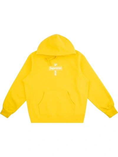 Shop Supreme Cross Box Logo-print Hoodie In Yellow