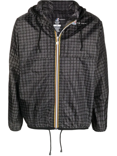 10 Corso Como Graphic-print Hooded Raincoat In Grey