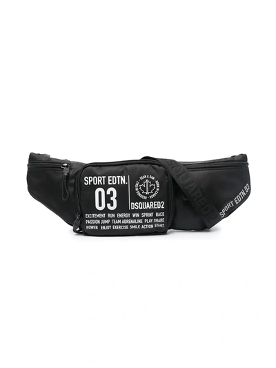 Shop Dsquared2 Slogan-print Belt Bag In Black