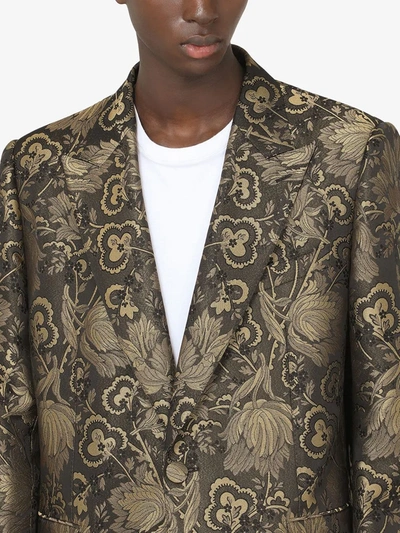 Dolce & Gabbana Jacquard Single-breasted Coat In Black