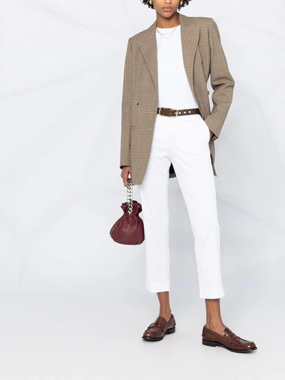 Fabiana Filippi White Rhinestone Patch Cropped Trousers In White