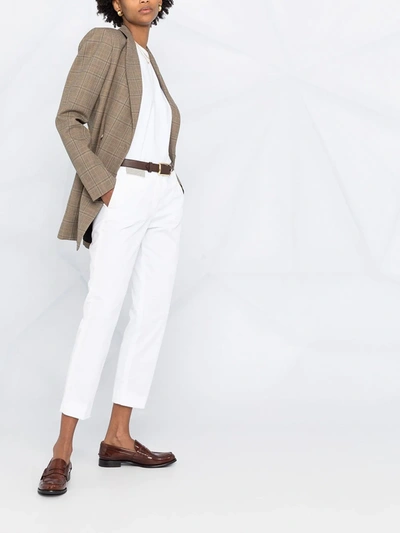 Fabiana Filippi White Rhinestone Patch Cropped Trousers In White