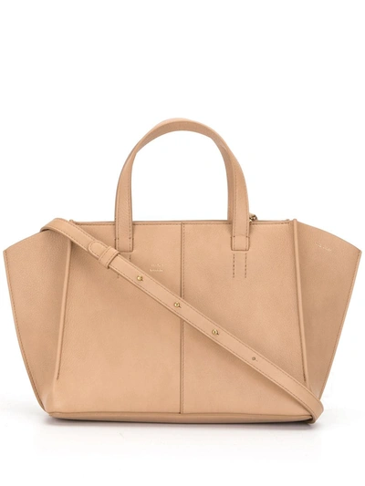 Shop Mansur Gavriel Mini Tote Bag In Brown