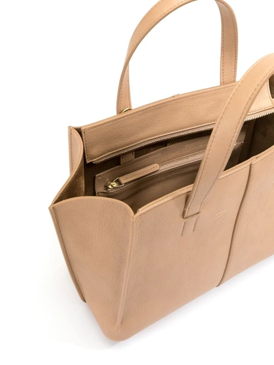 Shop Mansur Gavriel Mini Tote Bag In Brown