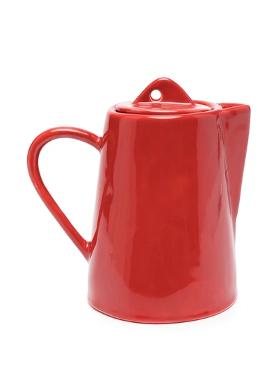 Shop Off-white Cny Ceramic Tea Set In Red