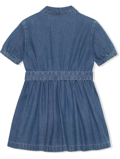 Shop Gucci Interlocking G Short Denim Dress In Blue