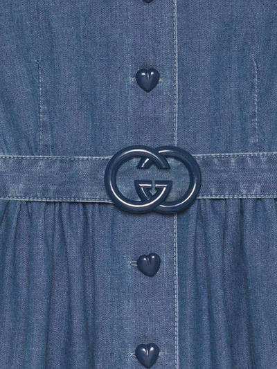 Shop Gucci Interlocking G Short Denim Dress In Blue