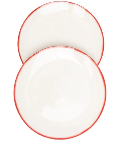 Shop Ann Deumelemeester X Serax Set Of Two Porcelain Plates In White