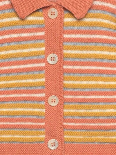 Shop Gucci Striped Wool Cardigan In Pink