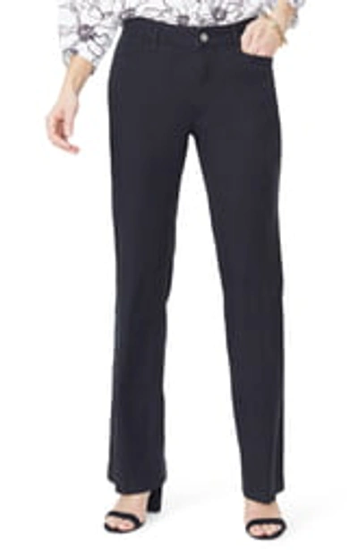 Shop Nydj Linen Trousers In Black