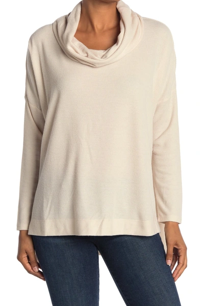 Shop Ady P Cowl Neck High/low Sweater In Off White