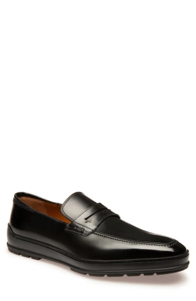 Shop Bally Relon Leather Penny Loafer In 0100 Black
